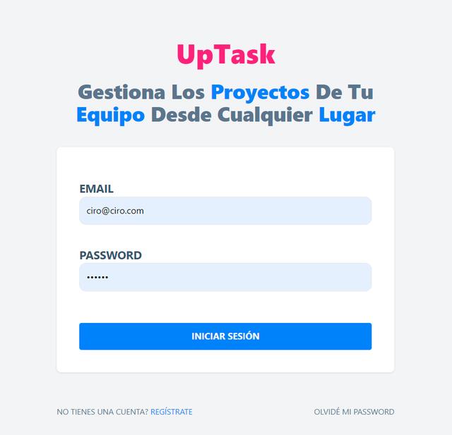 UpTask - Gestor de Proyectos